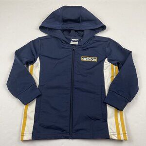 Adidas Track Jacket Youth Kids 5T Hooded Full Zip Tricot Warm Up